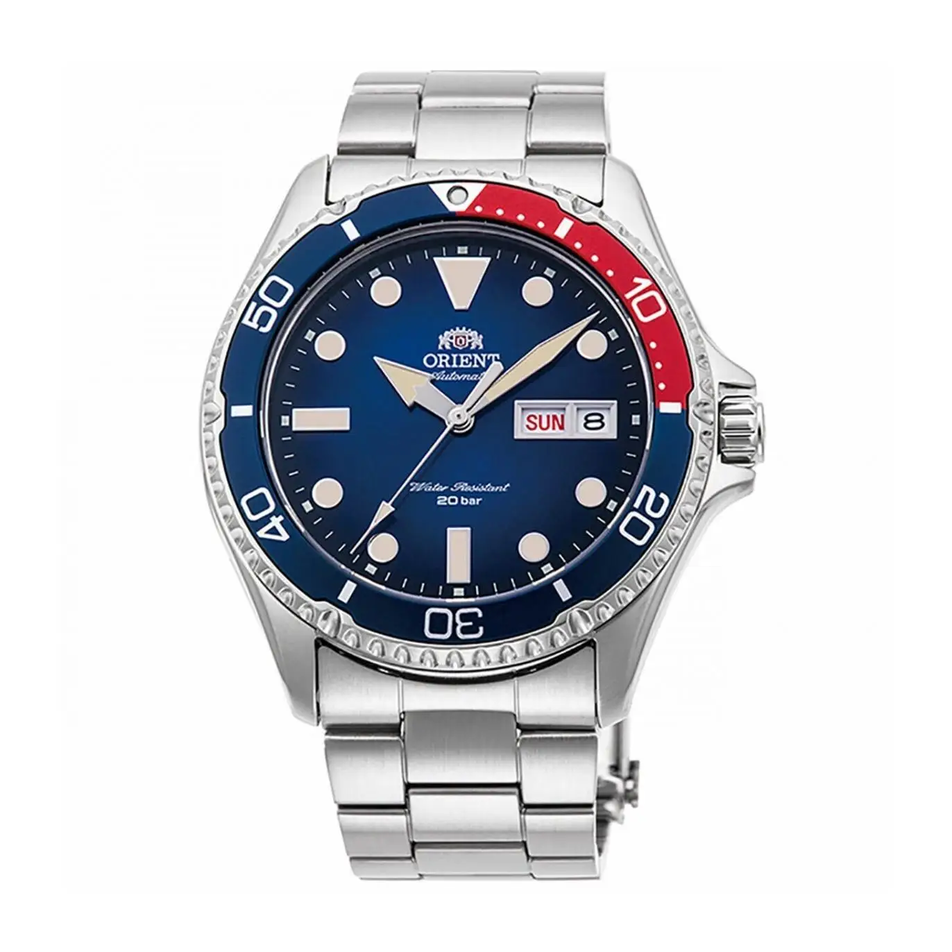 Reloj Automático Hombre Orient New Kamasu RA-AA0812L Pepsi Dial Azul 41.8mm Correa Acero Cristal Zafiro 200m Water Resist