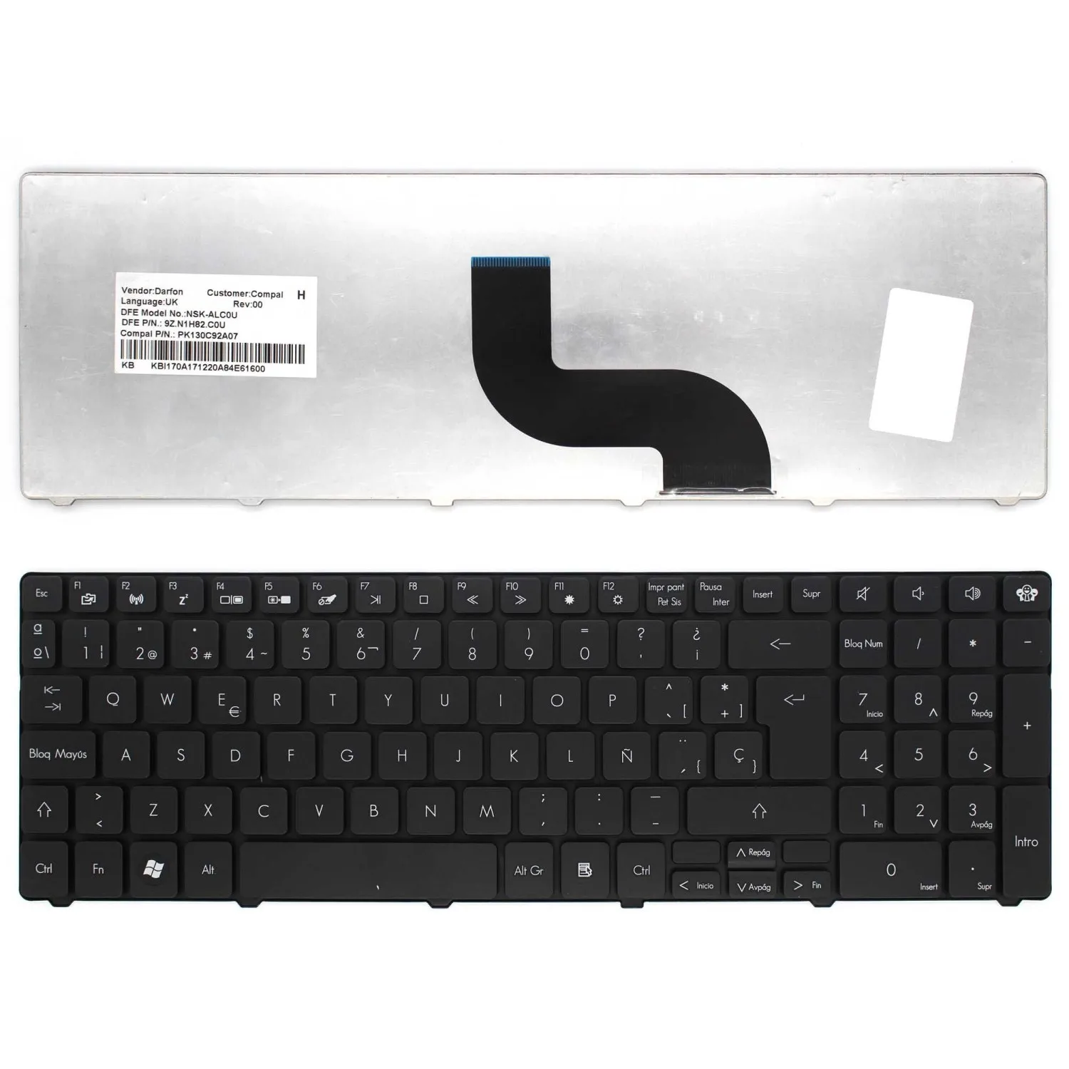 TECLADO PARA PORTÁTIL PACKARD BELL EASYNOTE TE69KB TE69KB-1145 MP-09G36E0-442W