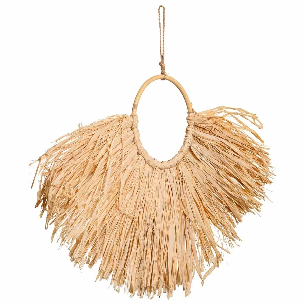 WANDERLUST DECO Collar decoración de pared de fibra natural marrón 23x02x16h cm