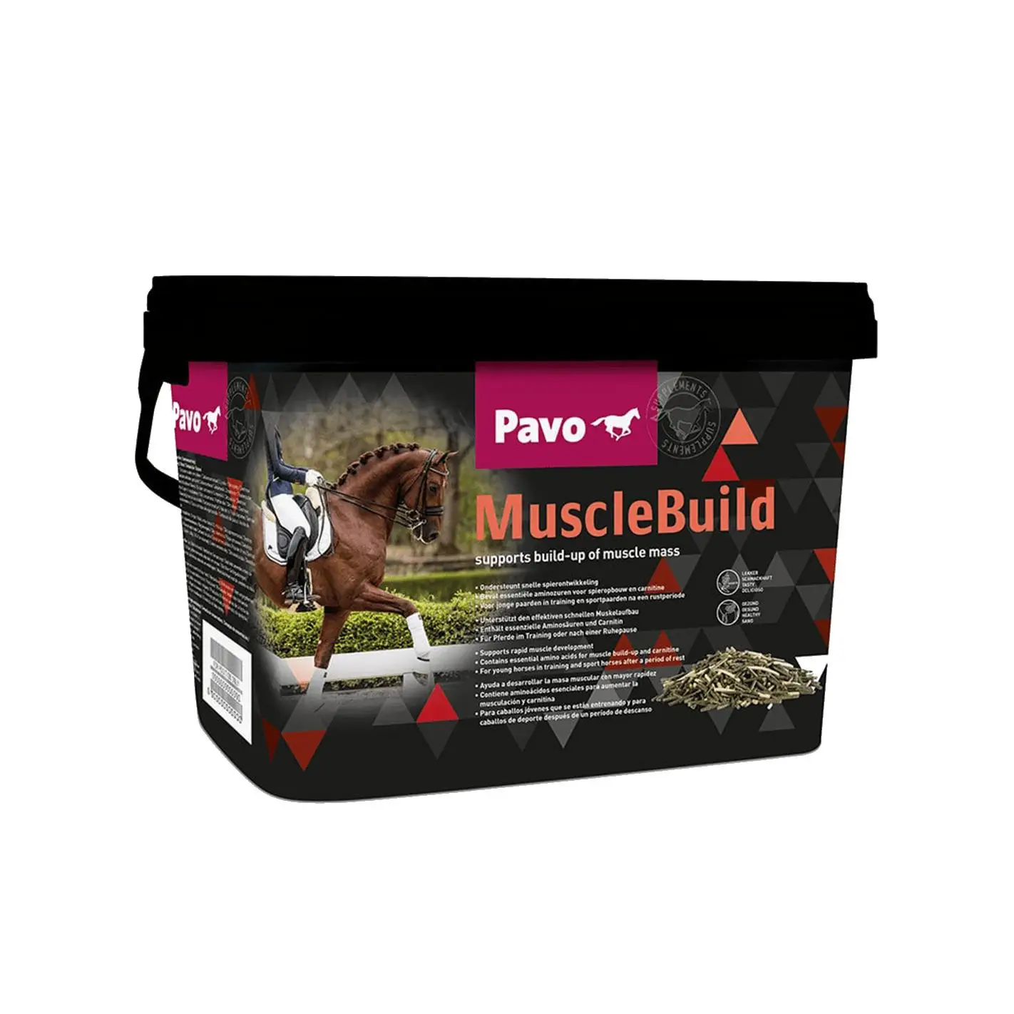 Suplemento para caballos PAVO MUSCLEBUILD cubo de 3 kg
