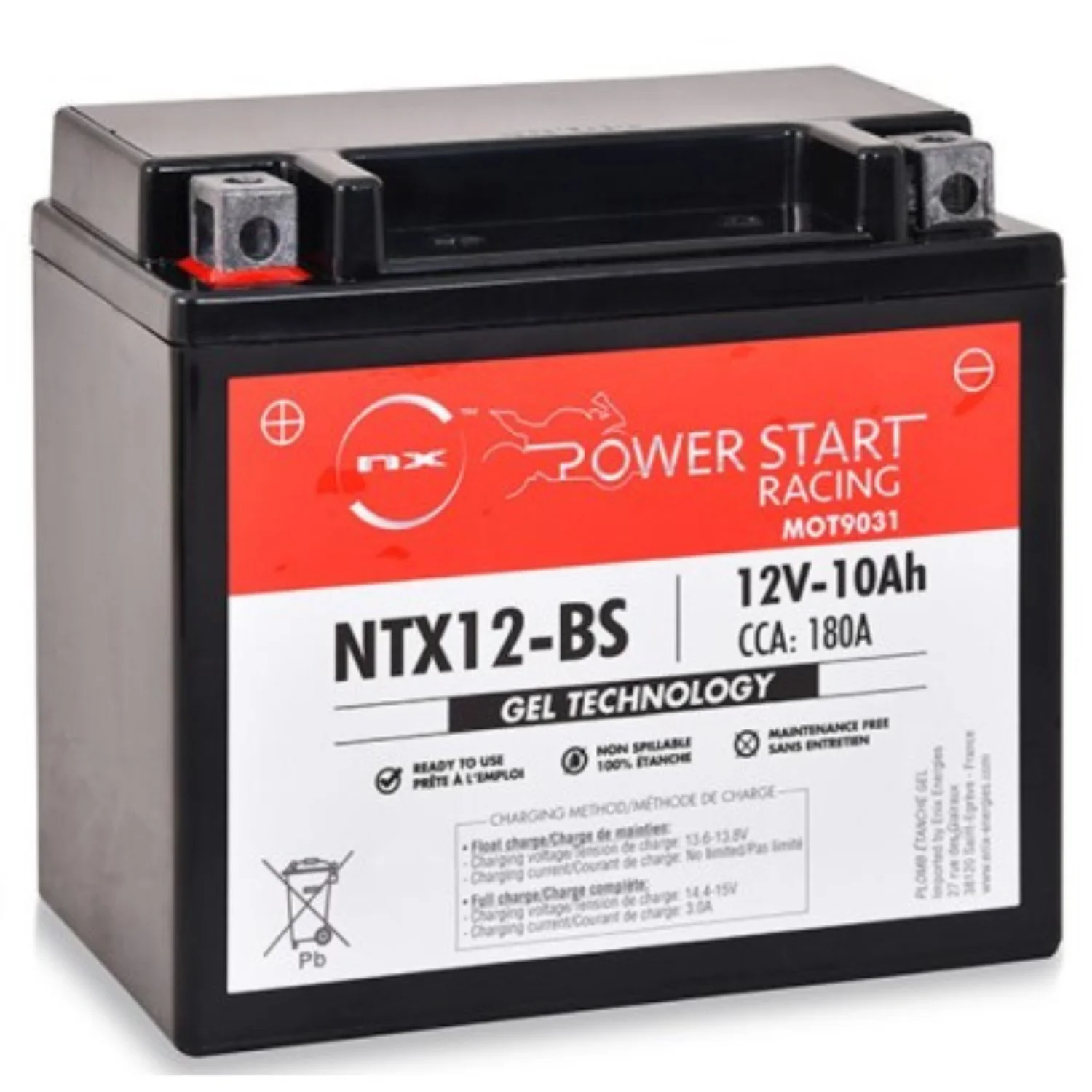 Nx Ntx12-Bs Gel Motorcycle Battery 12V 10Ah