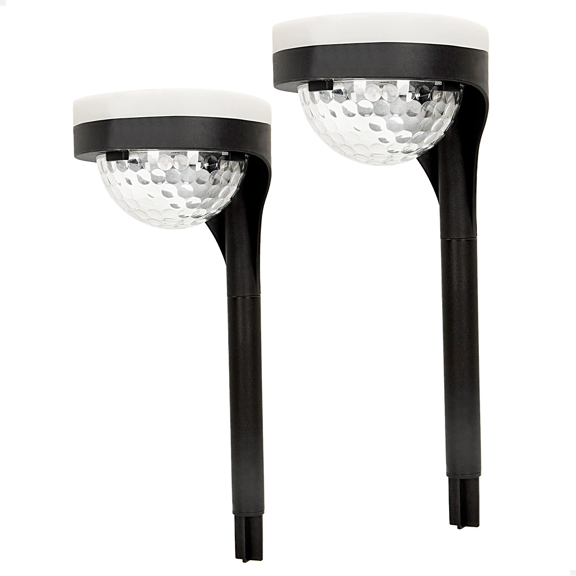 Pack de 2 Balizas exteriores de focos solares led Aktive, Luz continua entre 6 y 8 horas, de 22 lumens, 11 leds, Impermeable