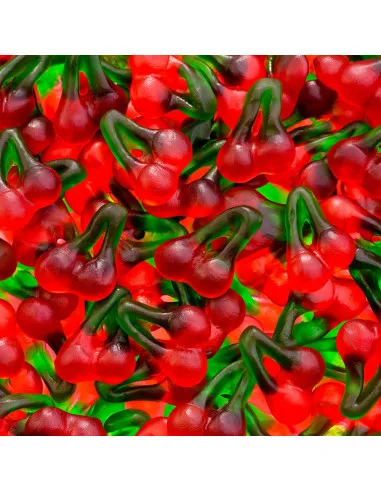 Glossy cherry gummy 1kg with cherry shape and flavor. The bag contains 1 kg. N/