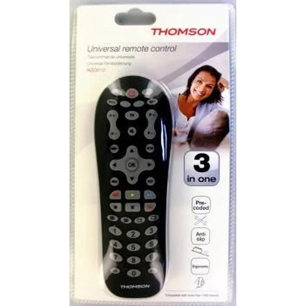 Thomson ROC 3112 Universal Remote Control 3 in 1 Black Universal Tv controller