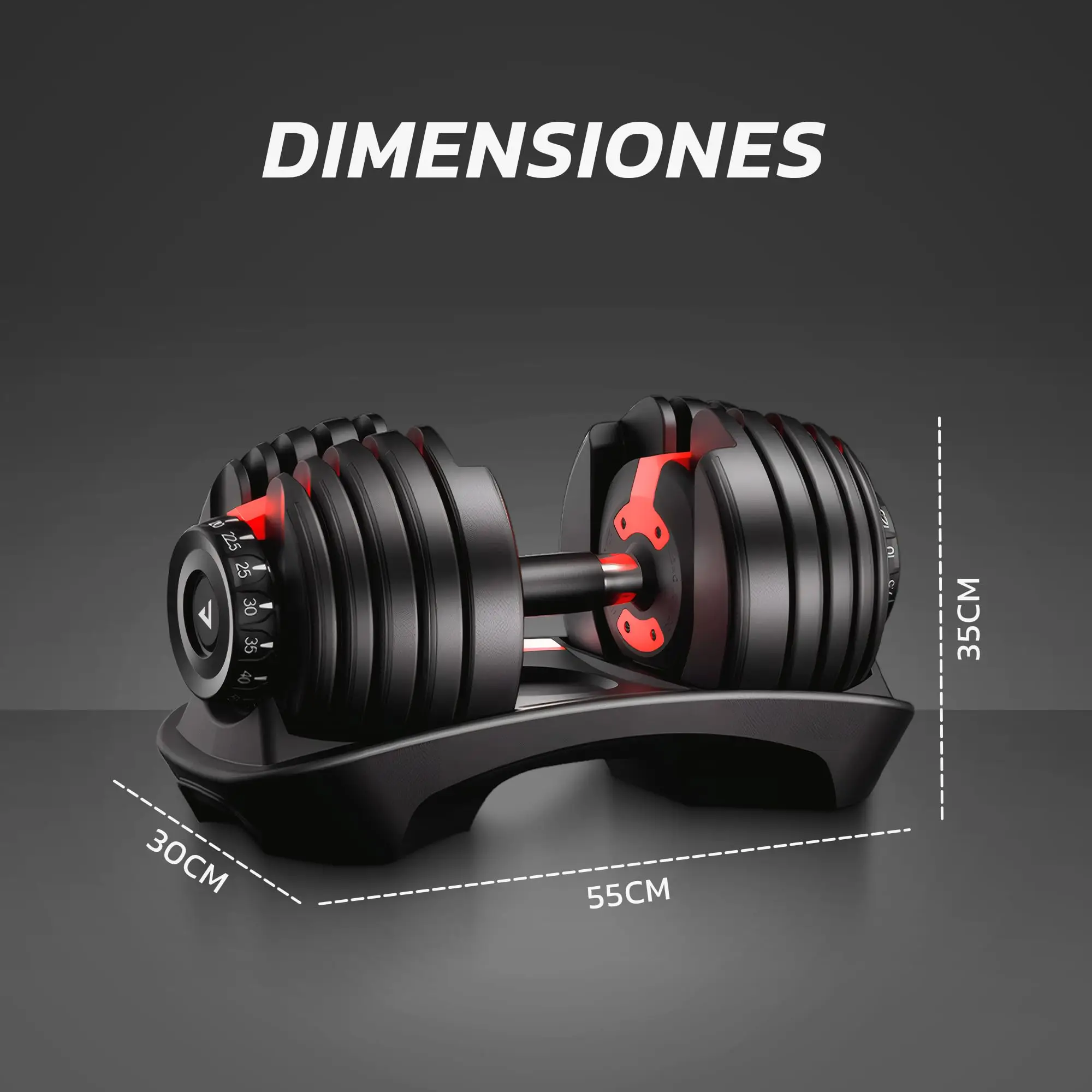 JUPPLIES Adjustable Dumbbell 24 kg 15-in-1 with Quick Weight Change from 2.5 to 24 kg, Compact Design for Home Gym, Features Non-Slip Grip and Double Lock for Safe Training #6
