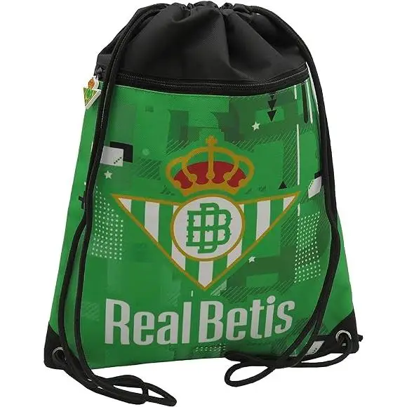 Backpack sack Real Betis football strings, bag, green Color, official and original product (CyP Brands)Ideal for gifts and any moments