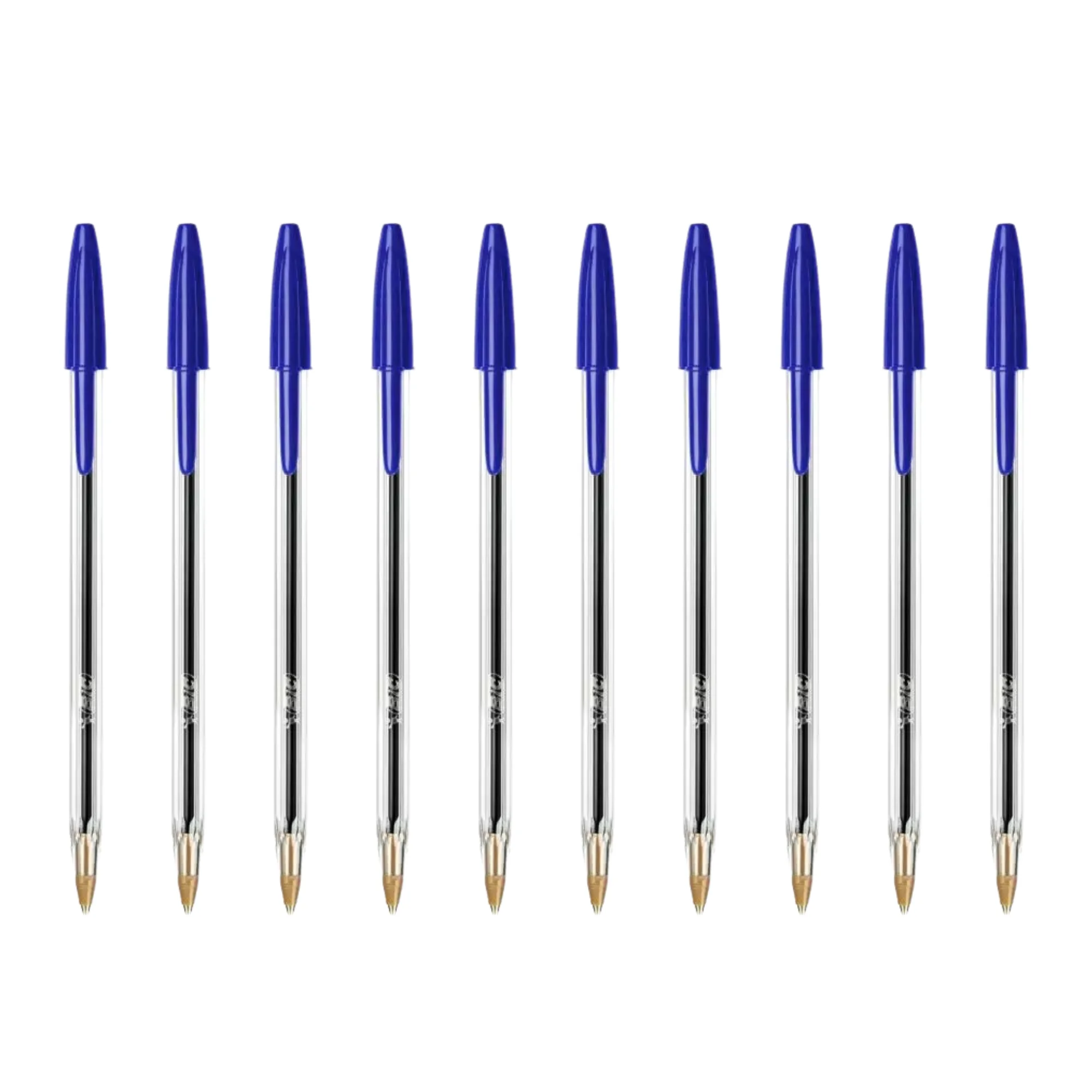 BiC Pack 10 Cristal Original - Bolígrafo Azul Punta Media, Pack de 10 Unidades. Material escolar