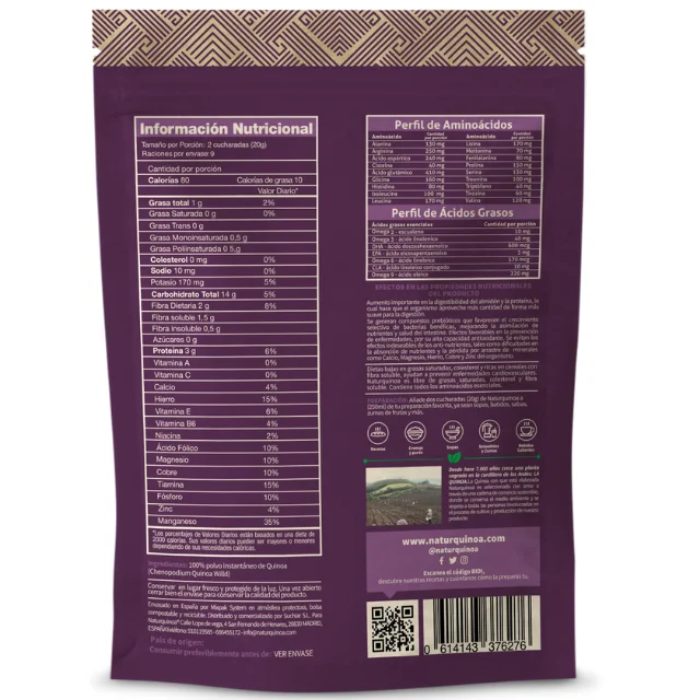Naturquinoa ®   Powder hydrolyzed instant quinoa |   Functional food