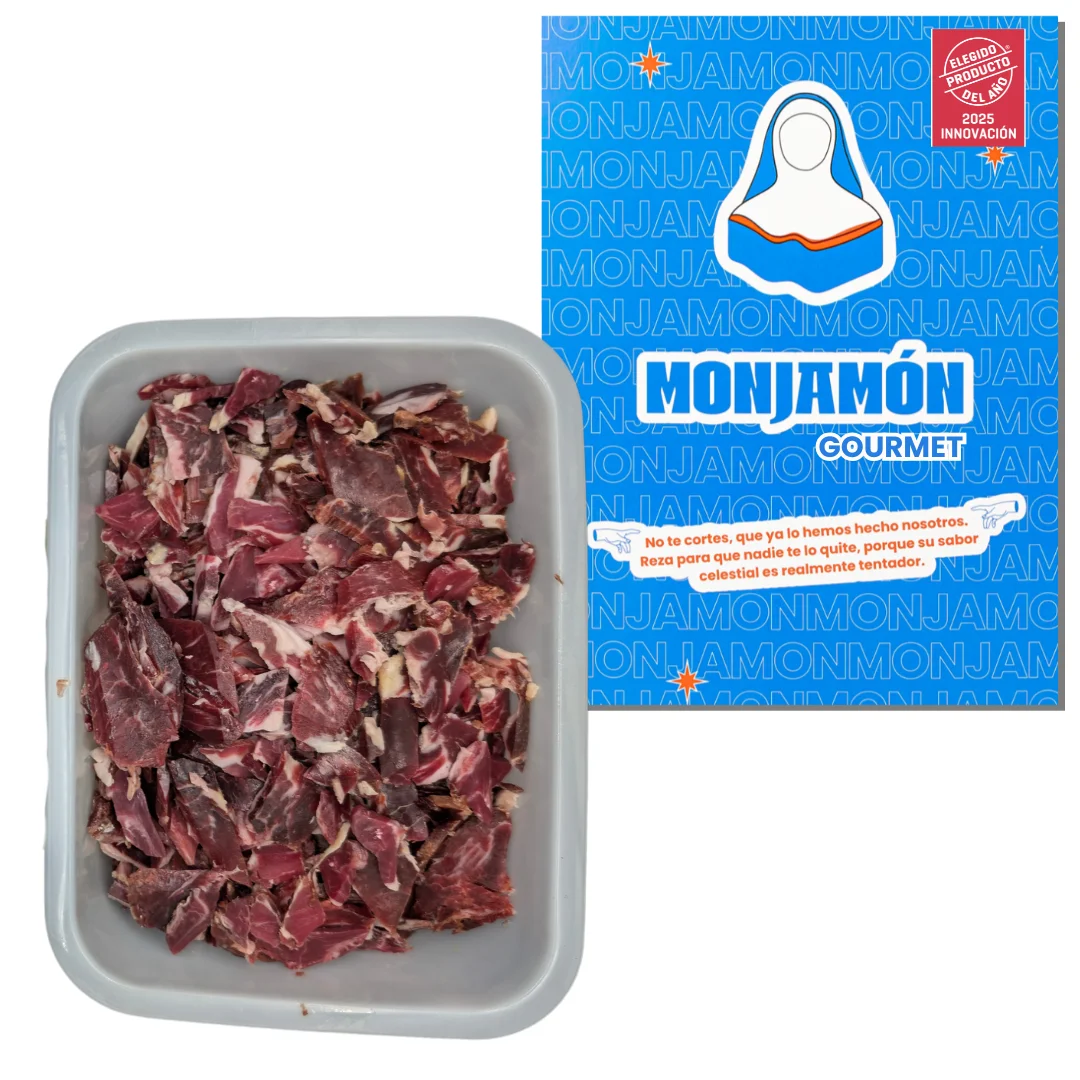 TAQUITOS DE JAMÓN Y PALETA DE BELLOTA 100% IBÉRICO | Monjamon | 400 gramos (5 Sobres x80gr) | Sacro Puntas Ibéricas | Muy Magro y Protéico | Artesanal y Trradicional