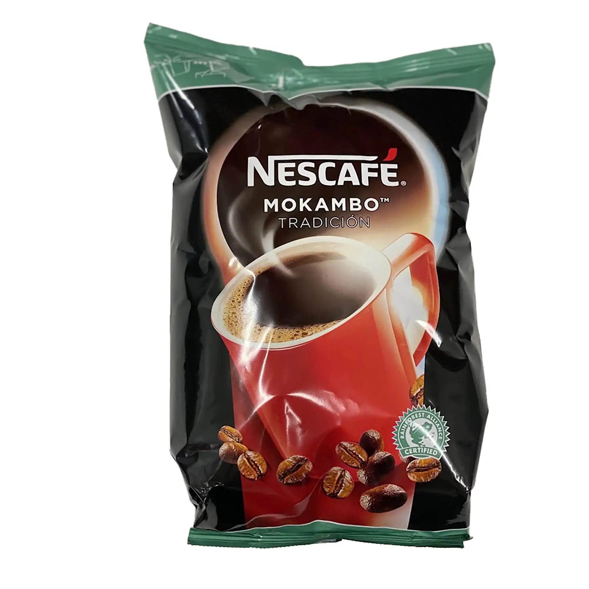 Nescafé Mokambo Tradición 500 gramos - Café soluble liofilizado natural con certificado Rainfores Alliance 100 % Arábica - Paquete 500 gramos