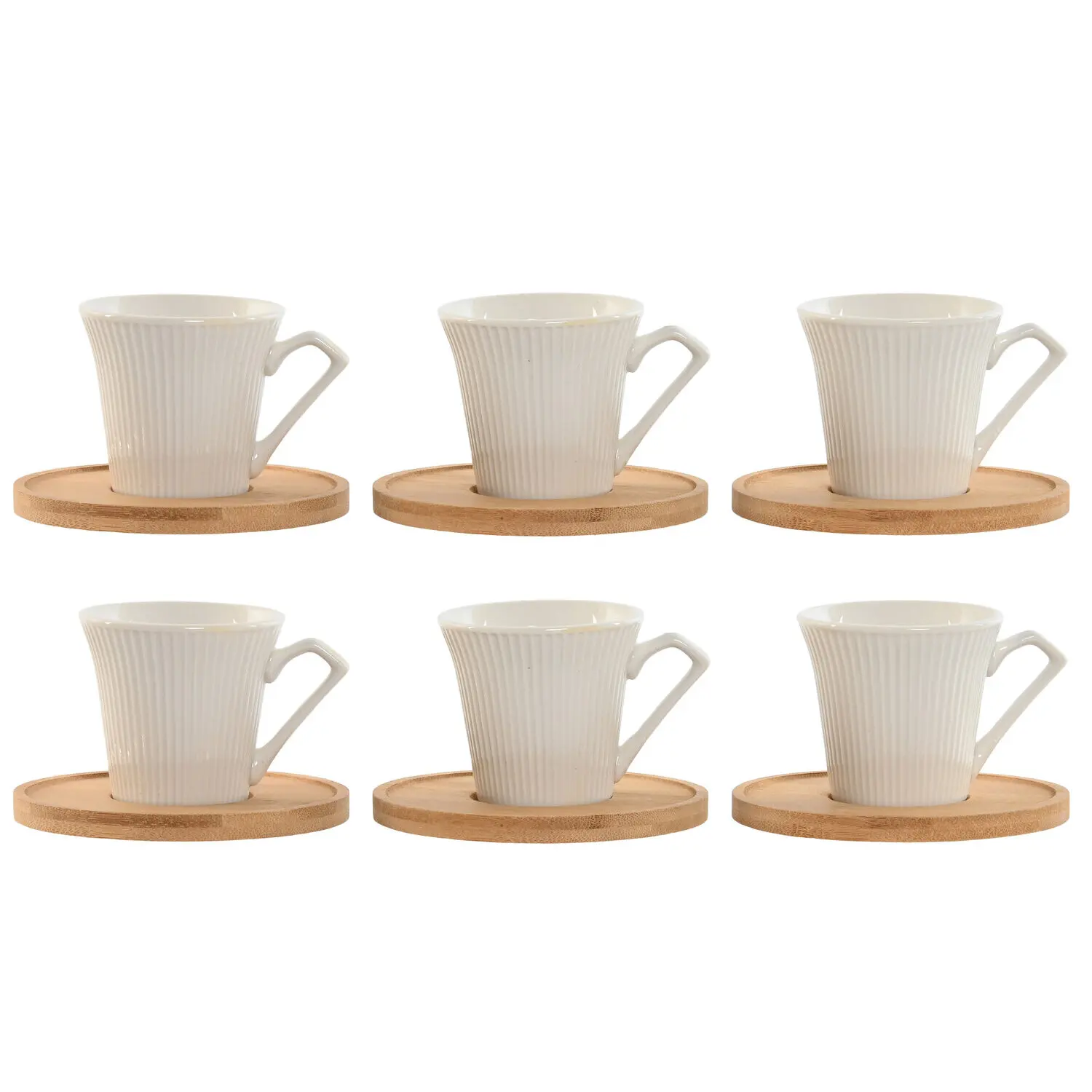 Cafe set 6 porcelana bambu 8,5x6,5x6 90ml blanco El mejor complemento para tu hogar.