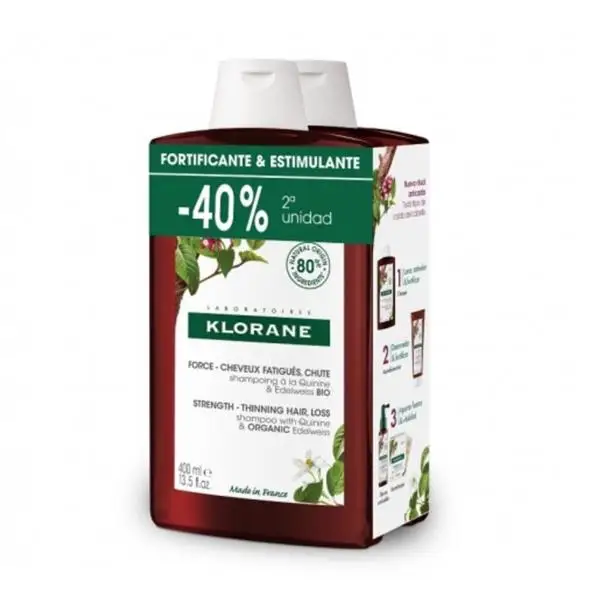 KLORANE CHAMPU QUININA 400 ML DUPLO