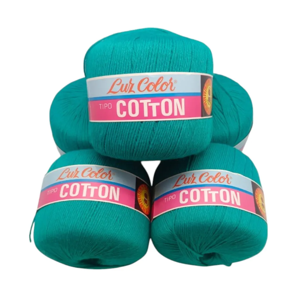 Pack 5 Ovillos de Algodón Verde 100% – Ideal para Ganchillo y Punto LANAS LUZ COLOR