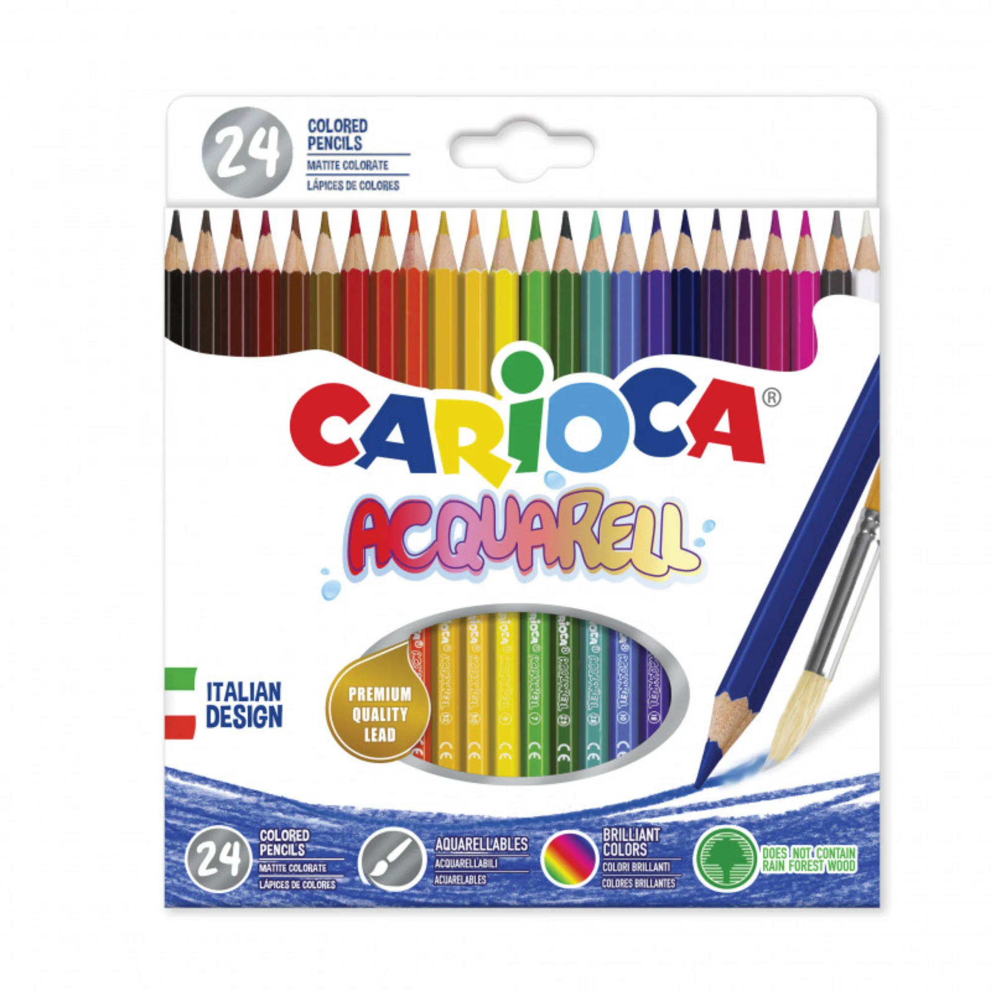 Start Electric | Lápices Acuarelables Hexagonales Carioca Acquarell, 3.3mm de grosor - Escritura Suave, Colores Intensos, Fácil de Afilar y Agarre Cómodo - Ideales para Escuela, Oficina y Manualidades