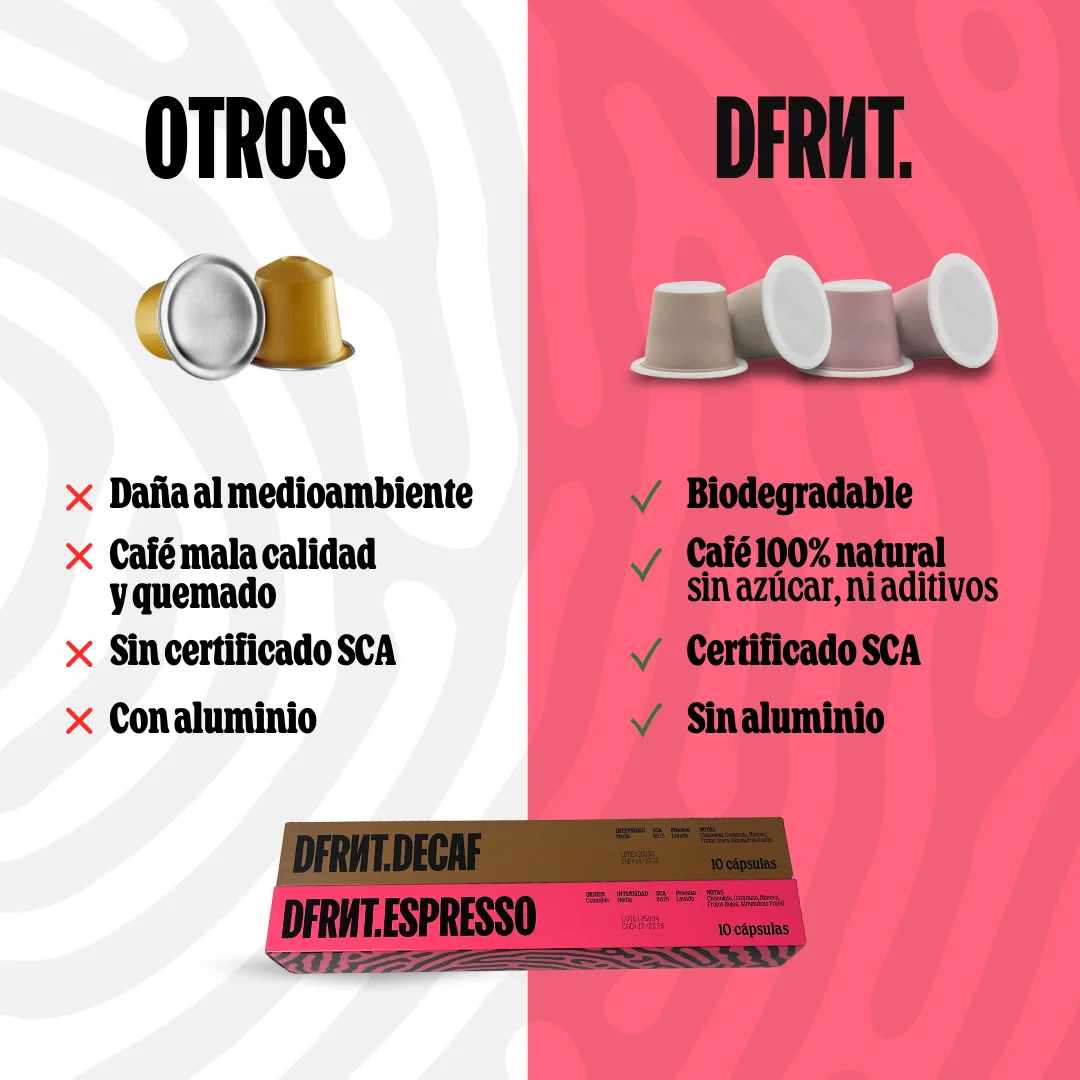 Dfrnt.espresso specialty colombia coffee capsules - ideal espresso - nespresso compatible - biodegradable