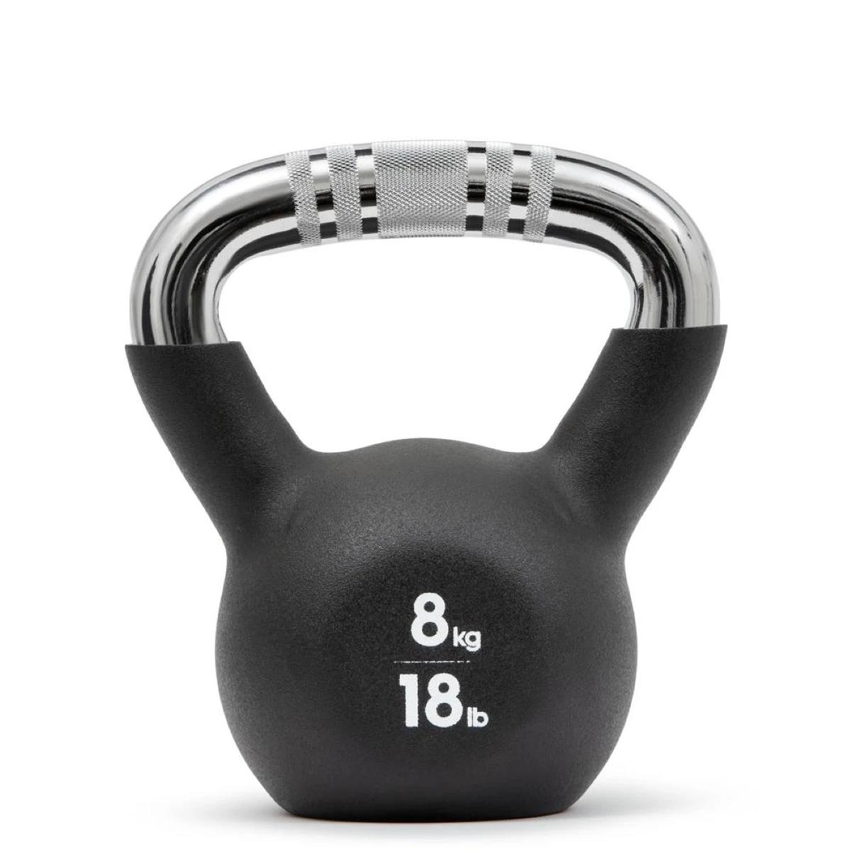 Adidas Kettlebell de 8 Kilogramos con Mango Texturizado y Base Plana - Entrenamiento de Fuerza en Hierro Fundido con Revestimiento de Neopreno