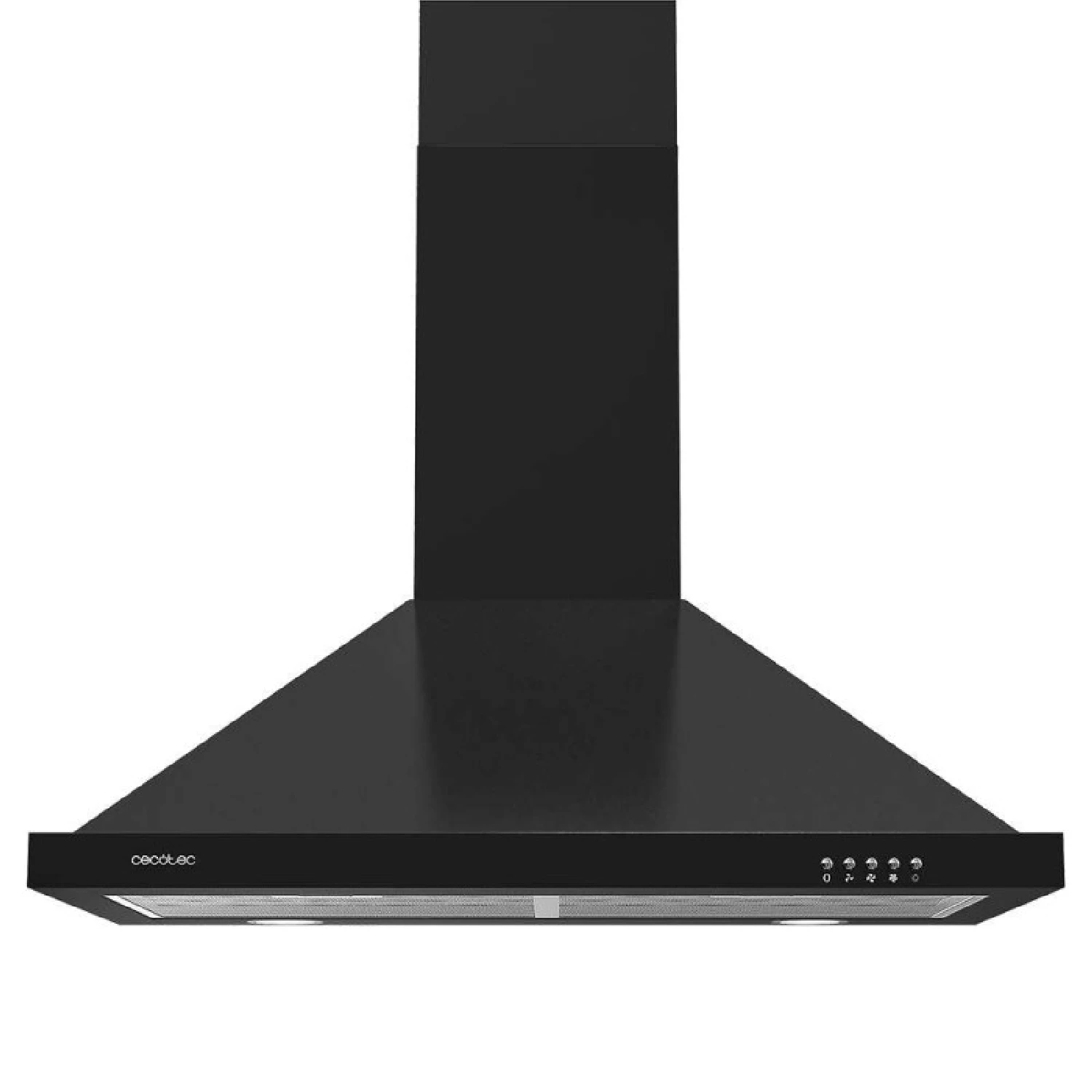 Cecotec Campana Extractora Piramidal De 60Cm Bolero Flux Pm 604300 Black C. Motor 105W Succión 430M3/H Control Mecánico 3 Niveles De Potencia