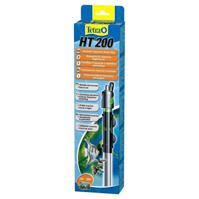 Tetra Calentador Automático HT 200 para Acuarios 225-300L - Ajuste de Temperatura - Potente