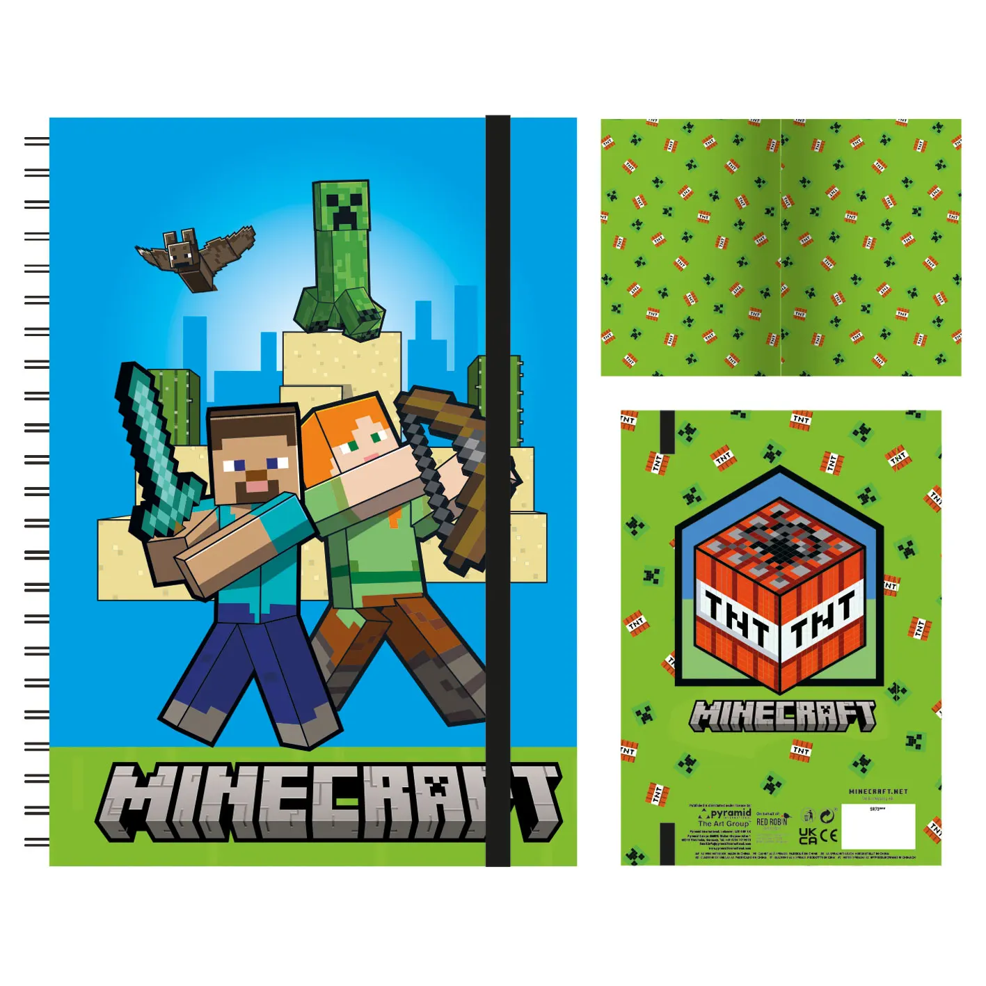 Minecraft - Cuaderno de Anillas A5 (Talla Única) (Multicolor)