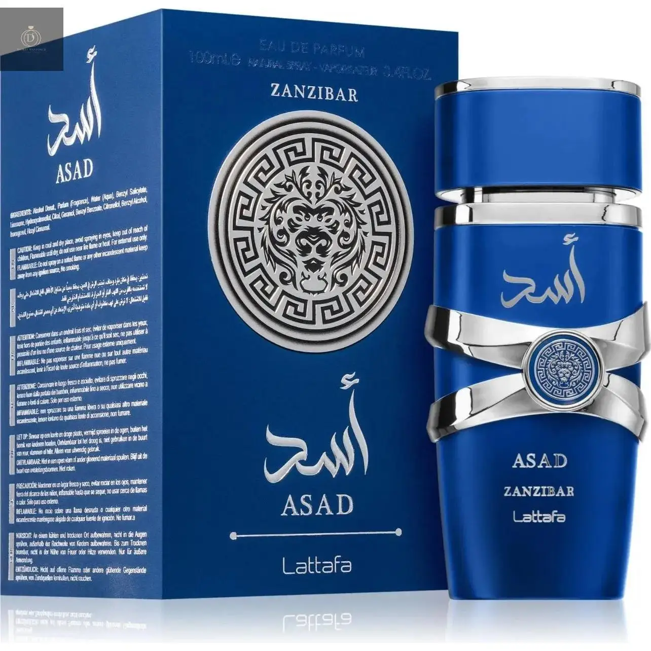 Lattafa Asad Zanzibar Perfume para Hombre, con notas especiadas y frescas