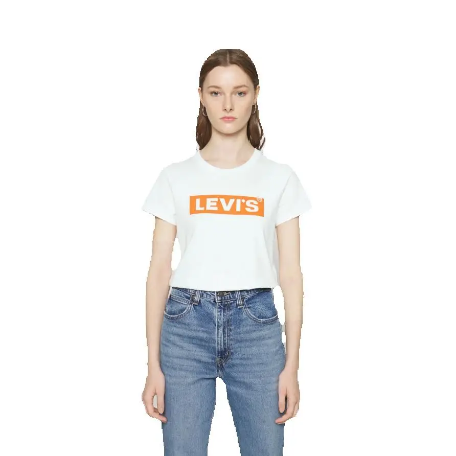 Levi's Camiseta Básica con Logo para Mujer, Color Blanco, 100% Algodón, Diseño Casual y Urbano.