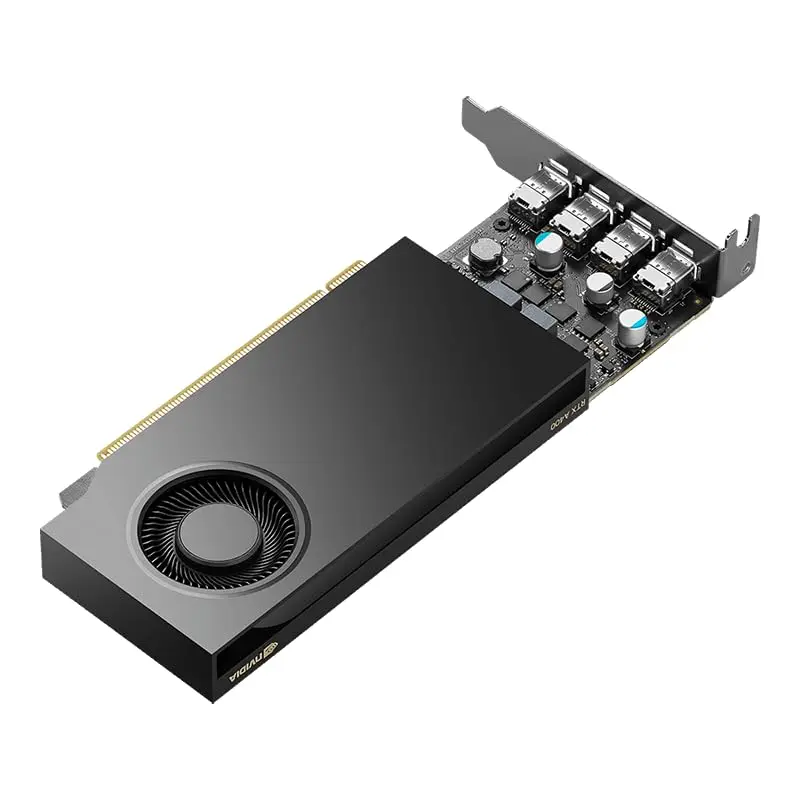 Quadro 4GB PNY NVIDIA RTX A400, perfil bajo de potencia limitada, GDDR6 (caja pequeña)