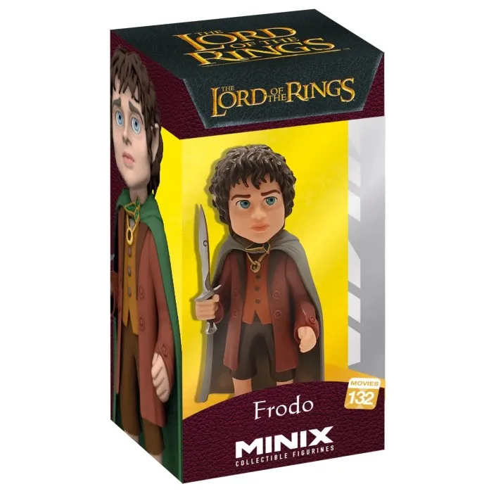 Minix Frodo Baggins Figure Model 143 - 12 cm collectible action figure made of high-quality PVC, featuring detailed design with elven cloak and the One Ring, perfect for fans of The Lord of the Rings and fantasy figurines.