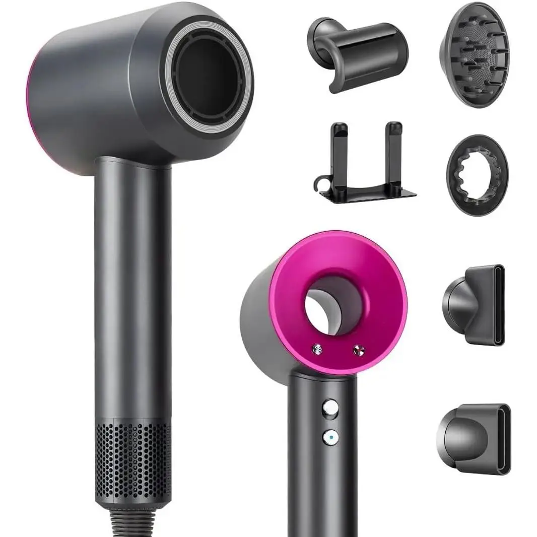 SET Secador de Pelo 5 en 1 para Estilismo Profesional alta potencia,  iones negativos, cuidado del cabello – Moldeador Uso Doméstico