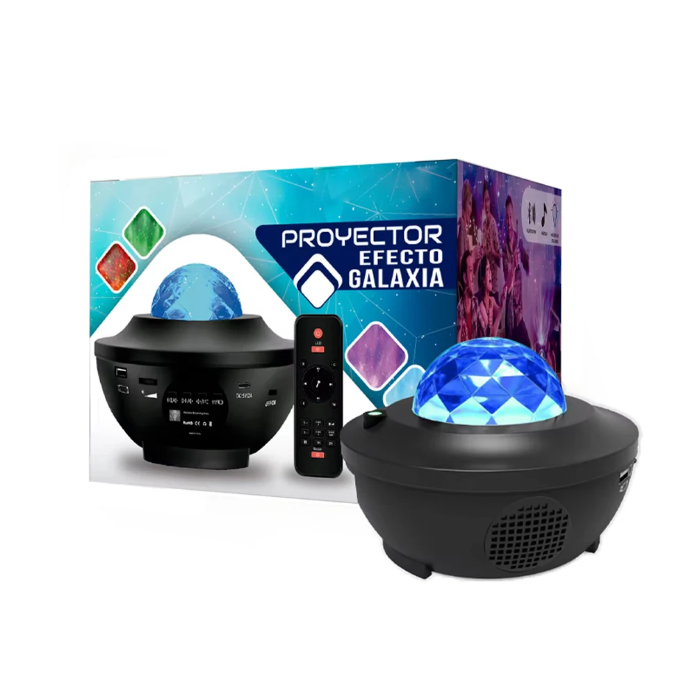 VENTRONIK Proyector Estrellas Lámpara_ Proyector de Luz Estrellas Galaxia con 10 Colores Modo_ Bluetooth Música_ Dimming_ Temporizador Luz Nocturna Infantil para Decorar Habitación Fiesta Navidad