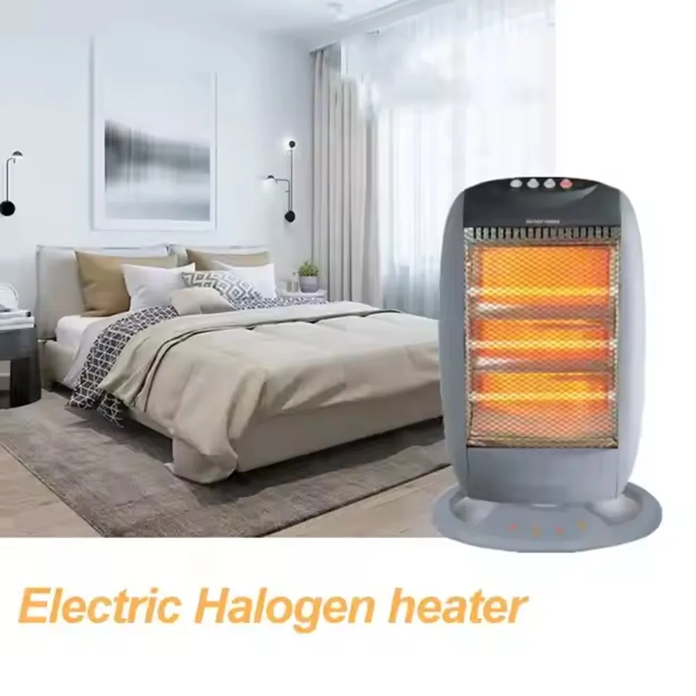 3 Power Portable Halogen Heating Stove, Electric Heater with 3 Powers: 400W, 800W and 1200W with 3 tubes, for Home and Office