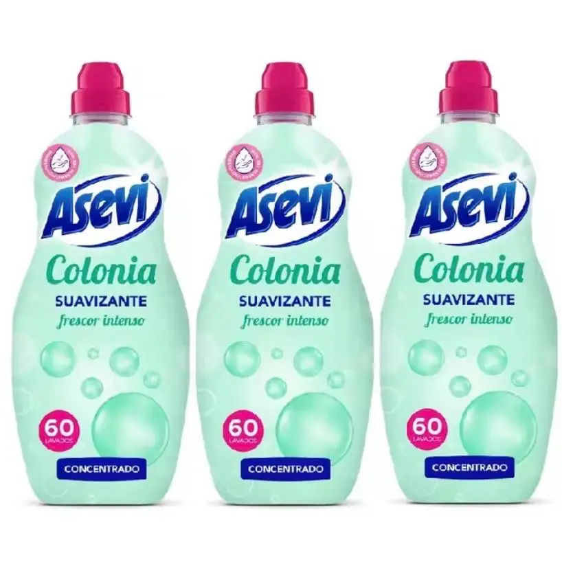 Asevi - Pack 3 botellas Suavizante Colonia frescor Intenso - Extra Suavidad y Frescura