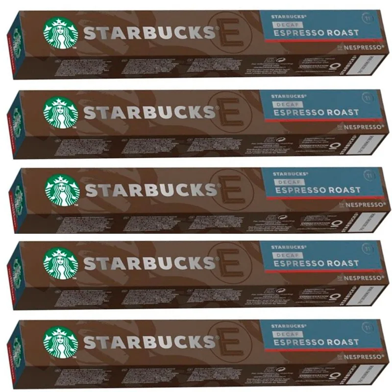 Nestlé Nespresso Starbucks 5 Tubos Descafeinado Espresso Roast 10 Cápsulas  El Sabor del Café Sin Cafeína