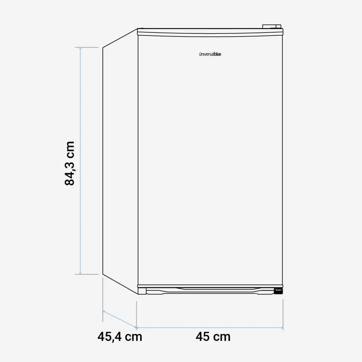 Universalblue universalblue undercounter refrigerator white 80 l - top drawer - interior light