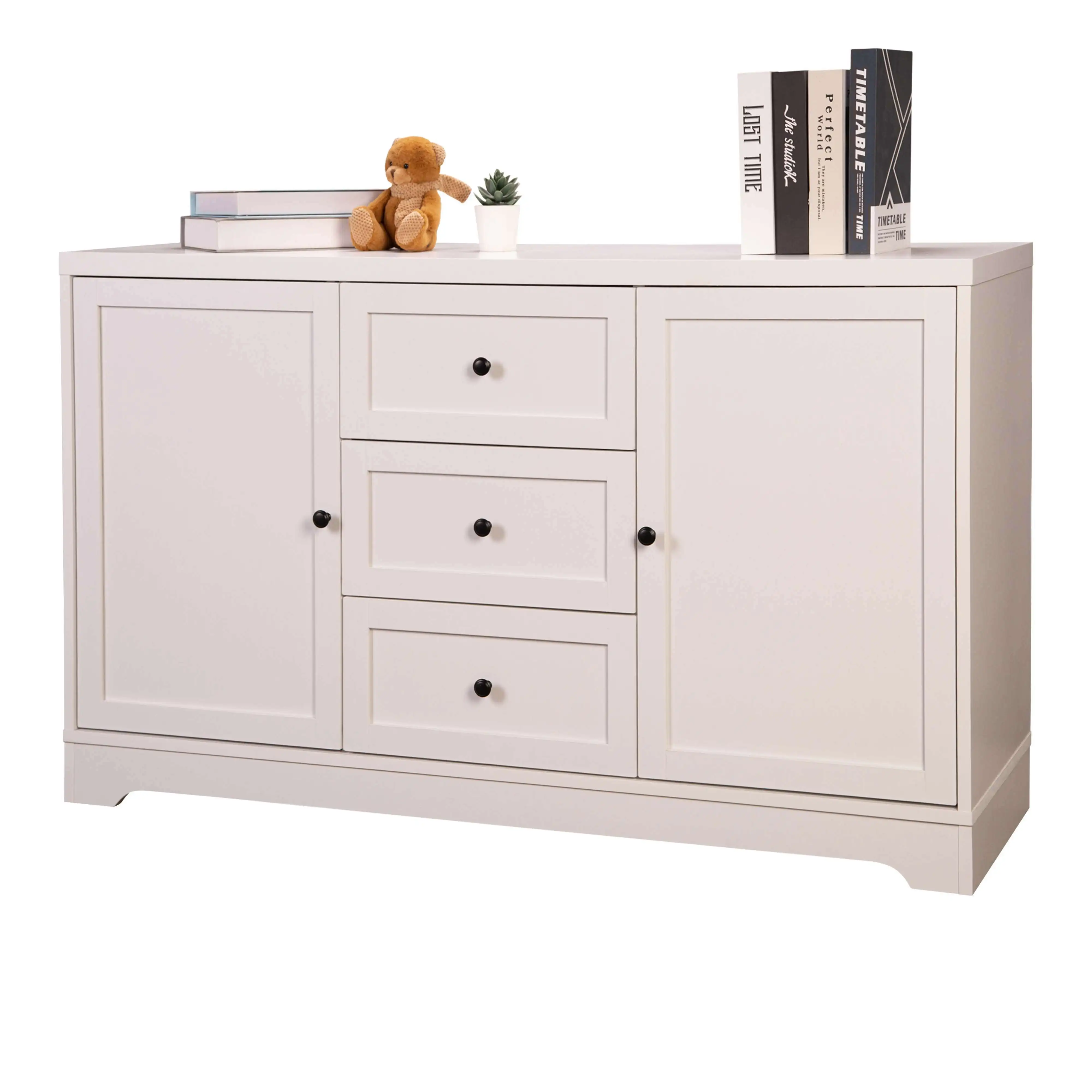 Miroytengo Mueble de Comedor Aparador Salón Ottavia Estilo Contemporáneo 2 Puertas 3 Cajones Color Blanco 120 cm