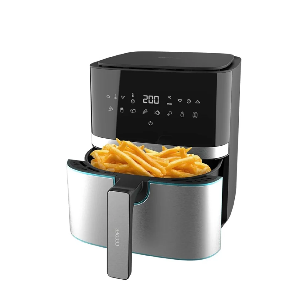 Cecotec 5,5 L Air Fryer Air Fryer Full Inox 5500 Pro with accessories 1700 W Dietary Digital Touch Stainless Steel Finishes 8 Modes Accessories Pack