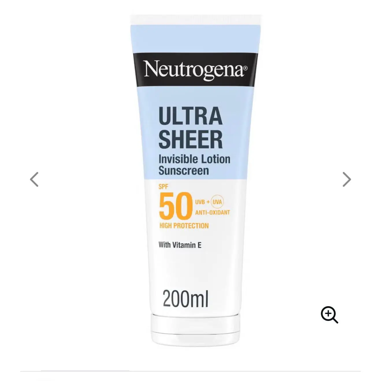 Neutrogena® Ultra Sheer Loción Corporal Invisible SPF 50+ (200ml) - Protector Solar de Tacto Seco, Hidratante y Ultra-Ligero