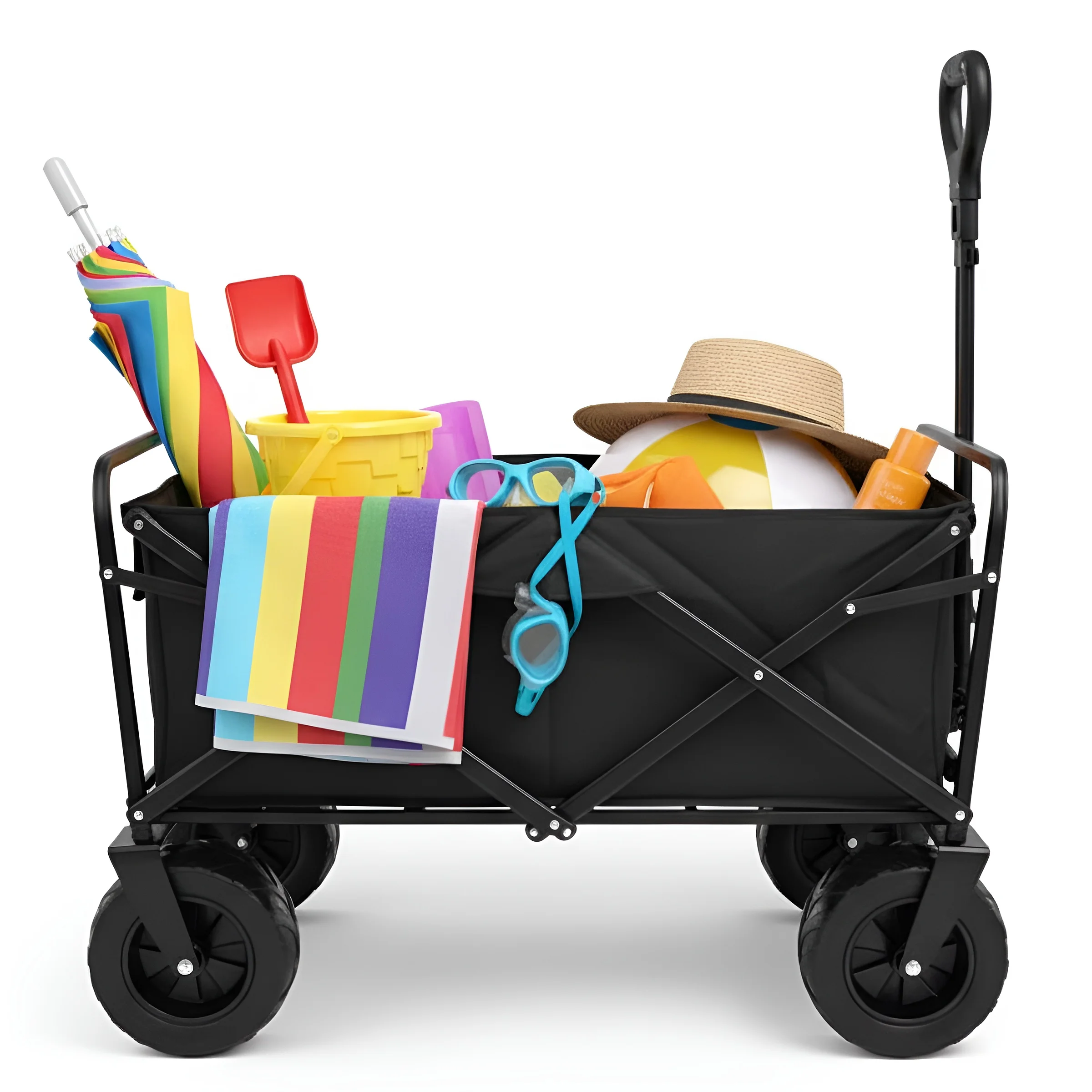 Carro de Multiusos Plegable Playa Nyana Home | Carrito de Transporte para Playa, Camping y Jardín | 70 kg o 150 kg | Ruedas Giratorias 360° | Plegado Compacto