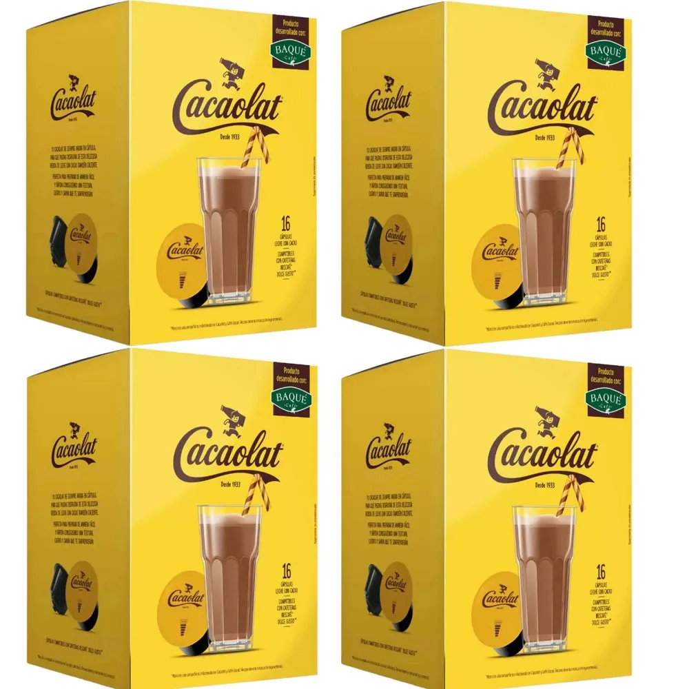 Cacaolat 4 boxes of 16 capsules origin Sensations, compatible with Dolce Gusto. 8435336216405