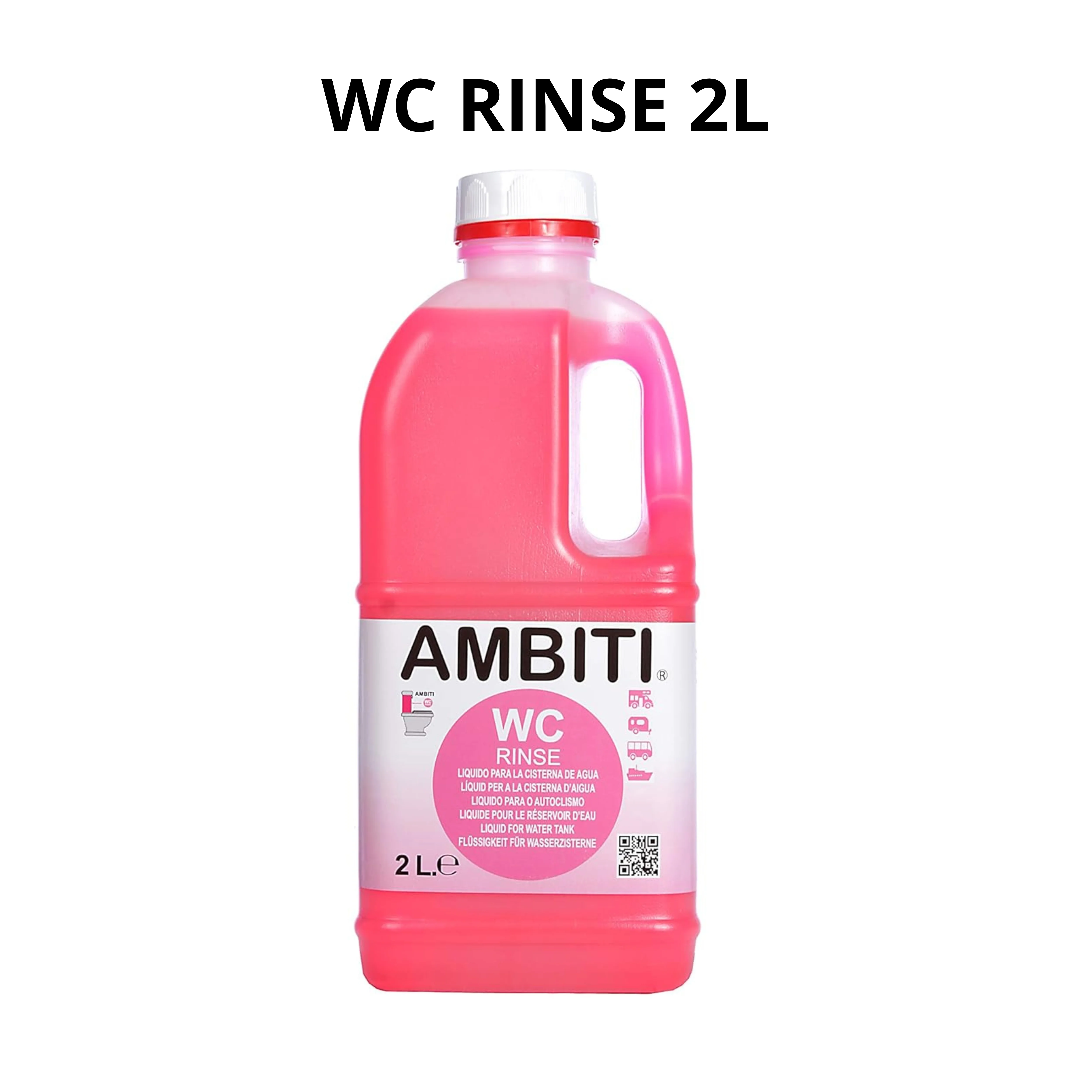 Ambiti | WC Rinse | Líquido y monodosis para Cisterna de Inodoros Portátiles y Cassettes | Limpieza e Higiene | Perfuma en Cada Descarga | Camper, Autocaravana, Caravana y Barco | Piña Colada