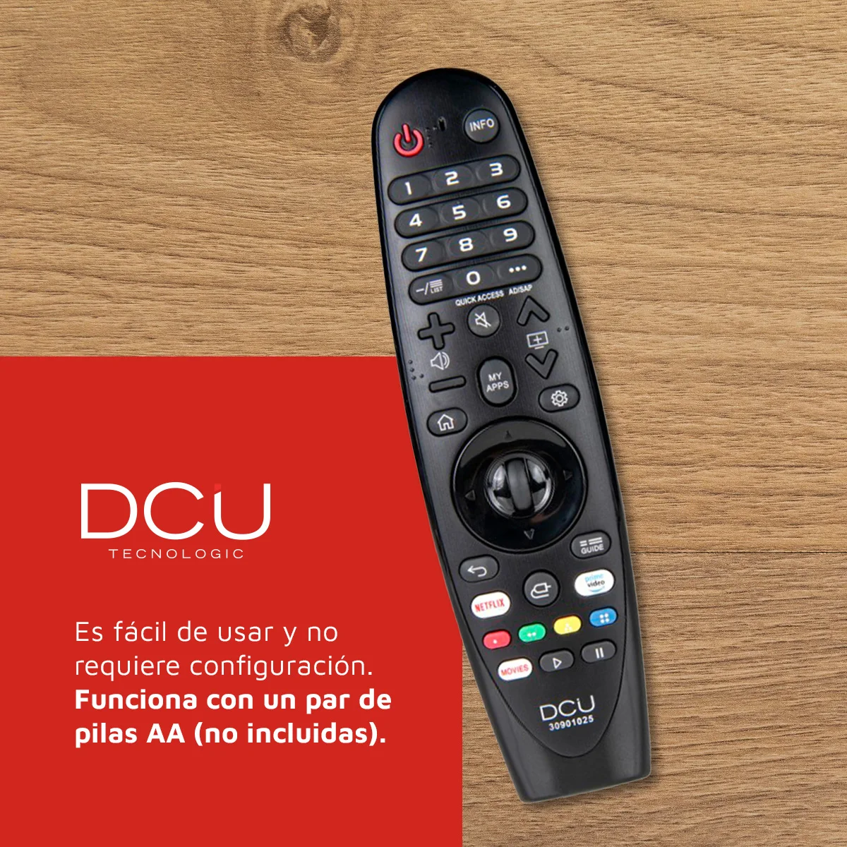 DCU TECNOLOGIC-Universal remote control for TV LG-button for Netflix and Amazon Prime Video-distance: 8 meters