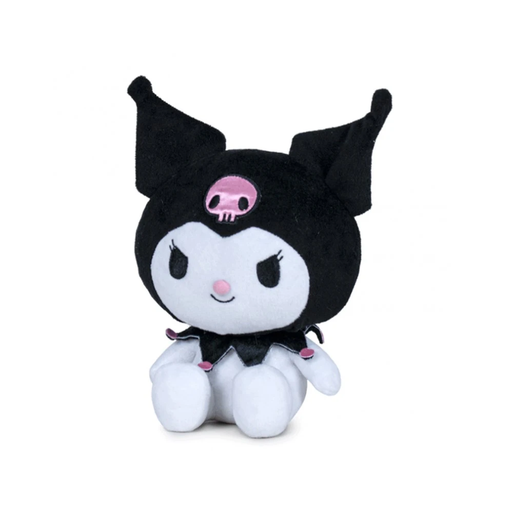 KUROMI PELUCHE SOFT 25CM HELLO KITTY ,COLOR NEGRO CON BLANCO,REGALO ,CUMPLEANO,COLECIONISTA