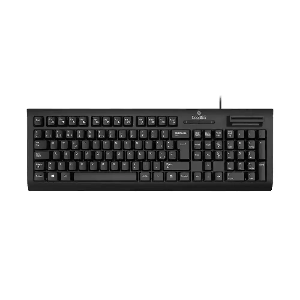 CoolBox COO-TEC04DNI Teclado USB con Lector de Tarjetas Inteligentes Negro