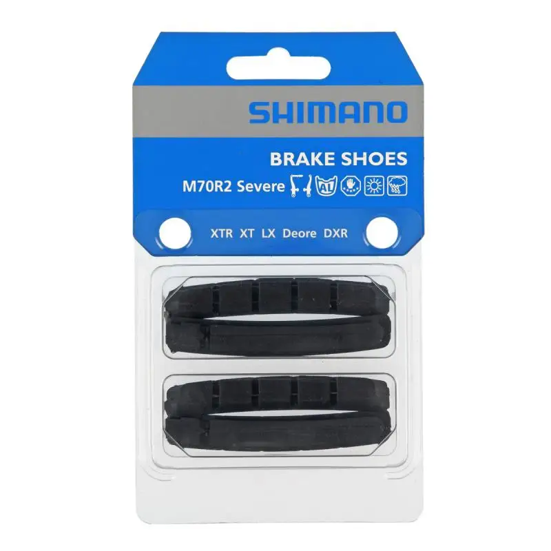 SHIMANO | Zapatas De Freno M70R2  2 Pares  - Zapatas de frenos Shimano para condiciones dificiles. Compatible con los siguientes modelos: BR-M970, BR-M960, BR-M951, BR-M950, BR-M770, BR-M760, BR-M750,
