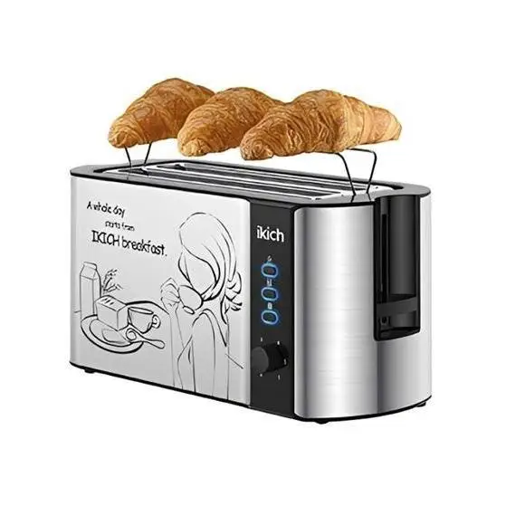 Tostadora IKICH 2 Ranuras 1250-1500W | 6 Niveles de Tostado | Funciones Cancelar, Recalentar y Descongelar