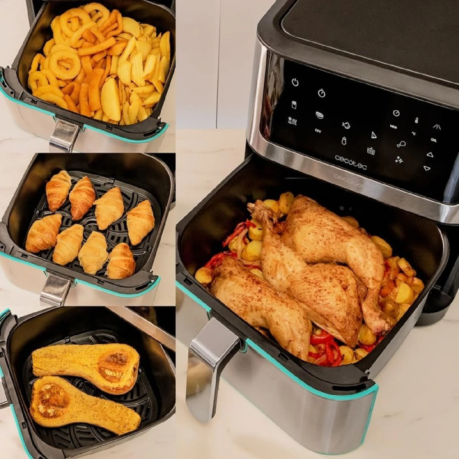 Cecotec air fryer Cecofry Supreme 8000 8 L 1800 W 10 menus Perfeft Cook Technology 30 °C - 200 °C touch Control.