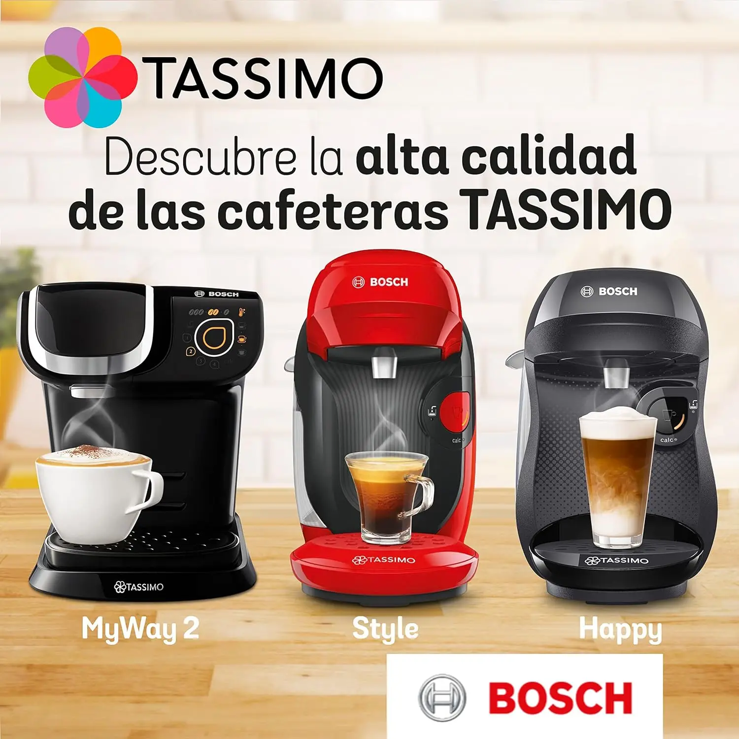 TASSIMO MARCILLA Café con leche capsules-5 packs of 16 capsules, 80 capsules of super coffee with milk