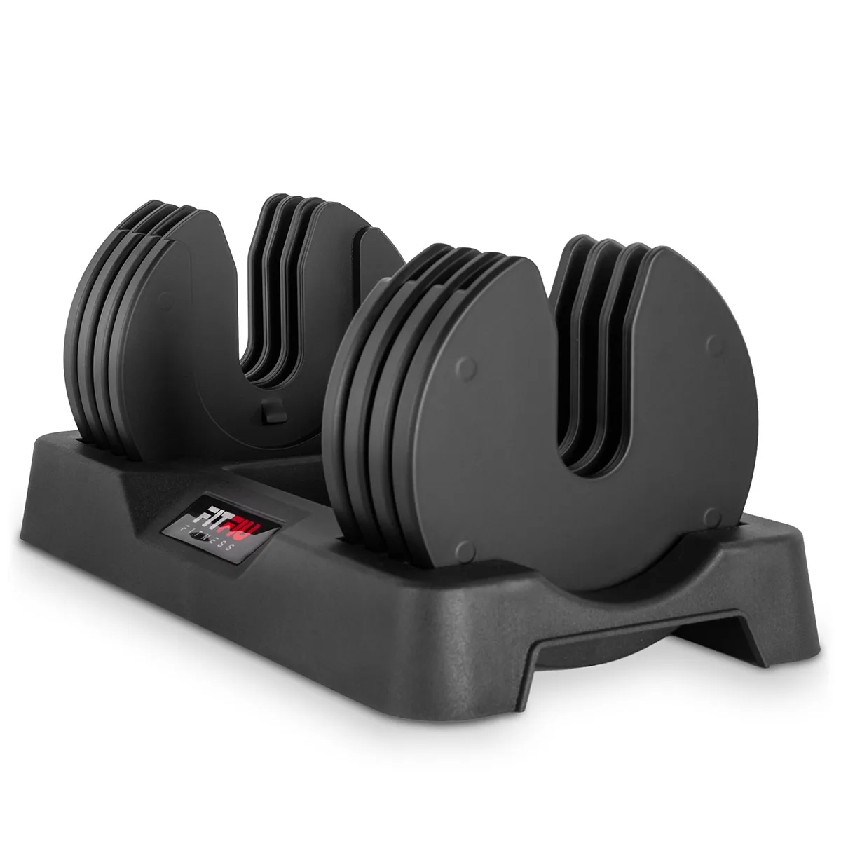 FITFIU Fitness PA-115 Adjustable Dumbbell Set 2.2kg to 11.5kg for Home Gym Workouts, featuring a quick lock weight adjustment and non-slip handle for safe training.