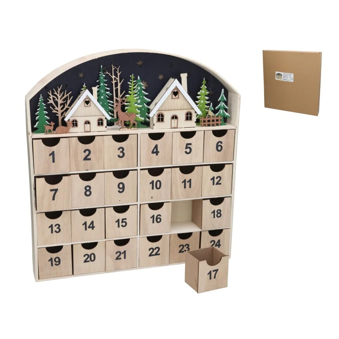 Gerimport Calendario Adviento con cajones 47x6,5x50cm