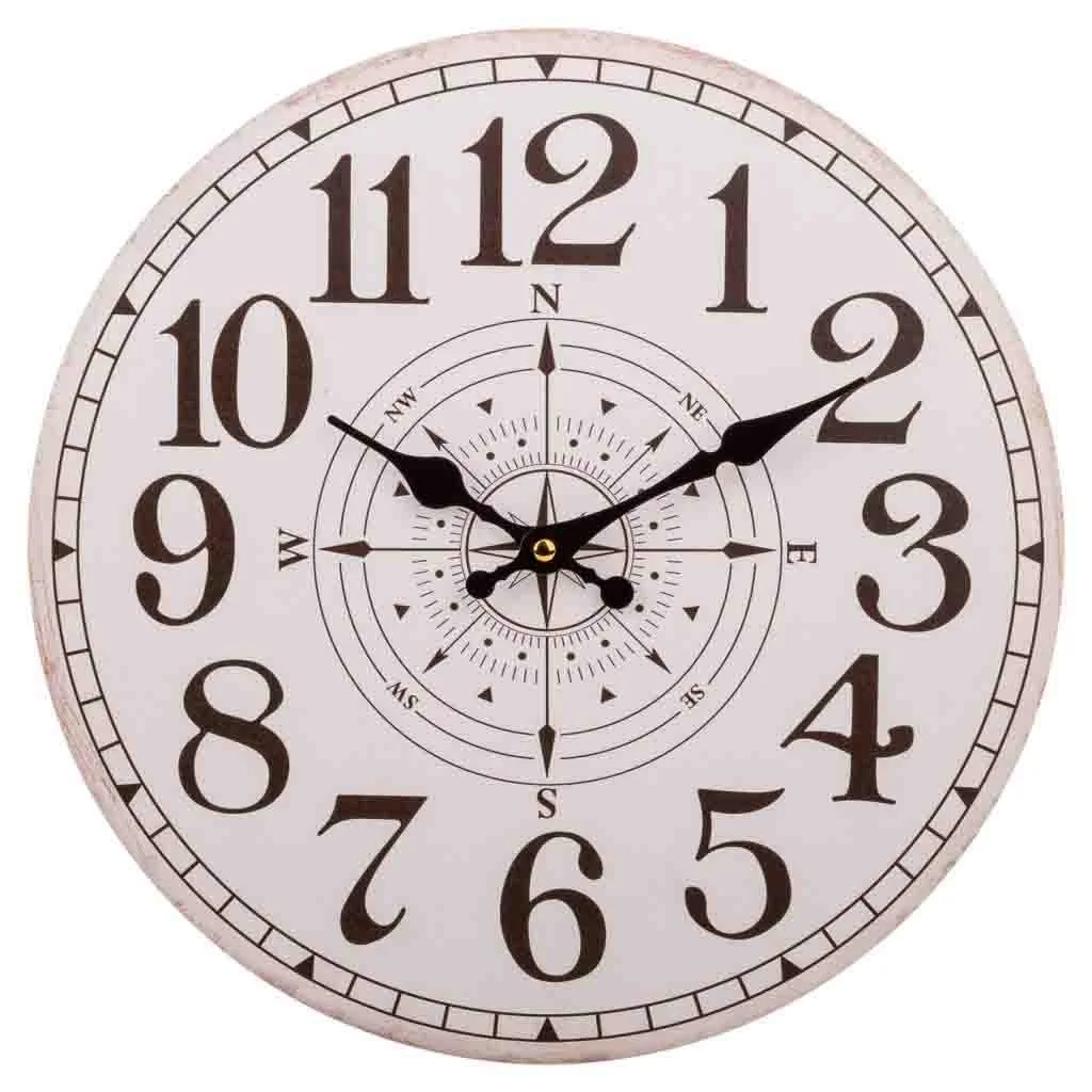 WANDERLUST DECO Reloj de Pared Blanco de Madera de Alta Calidad para Decoración del Hogar