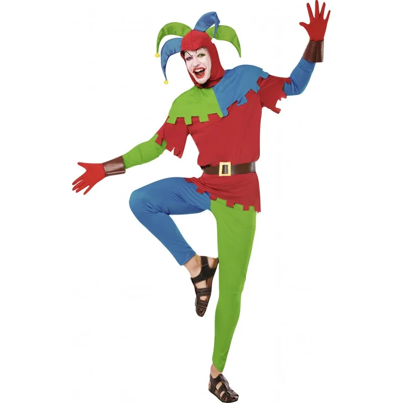 DISFRAZ DE HOMBRE BUFON ARLEQUIN COLORES Kimokawaii